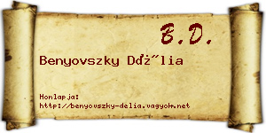 Benyovszky Délia névjegykártya